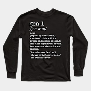 Transformers - GEN 1 - definition Long Sleeve T-Shirt